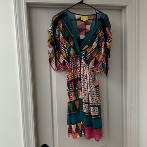 Maeve Anthropologie Geo Print tunic dress/cover up